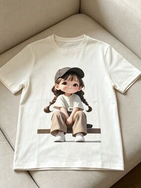 Anime girl white Women Men T-shirt Unisex